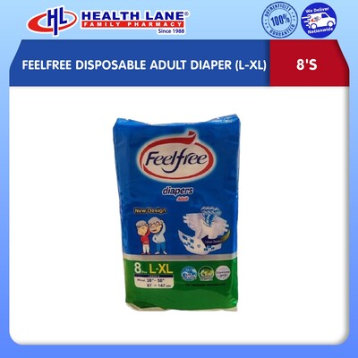 FEELFREE DISPOSABLE ADULT DIAPER 8'S (L-XL) 